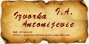 Izvorka Antonijević vizit kartica